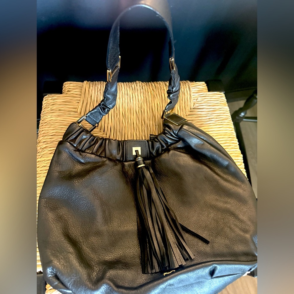 Anya Hindmarch Black and Gold Shoulder Bag